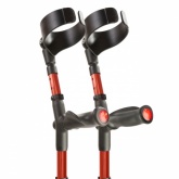 Pair Of Flexyfoot Comfort Grip Double Adjustable Crutches - Red